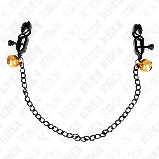 KINK - PINZAS PARA PEZONES DE CADENA PLANA Y CAMPANA COLOR PLATA 30 CM