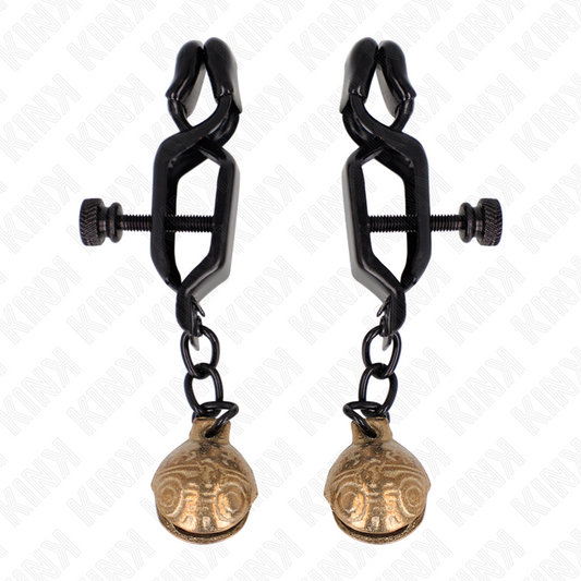 KINK - ABRAZADERAS PARA PEZONES ESTILO MANDÍBULA DE CAMPANA NEGRAS 7 CM