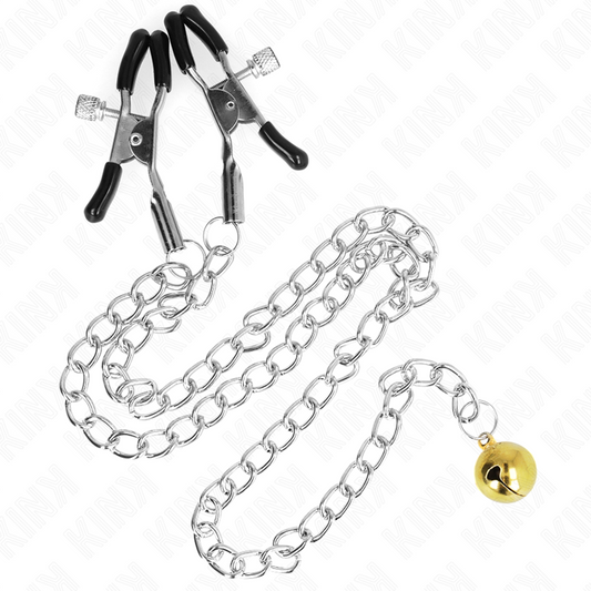 KINK - PINZAS PARA PEZONES CON CADENA Y CAMPANILLAS 30 CM
