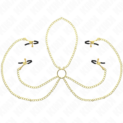 KINK - 4 NIPPLE AND CLIT CLAMPS ADJUSTABLE GOLD