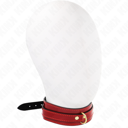 KINK - COLLAR AJUSTABLE ROJO VINO CON DETALLES DORADOS 29-42.5 CM X 4 CM