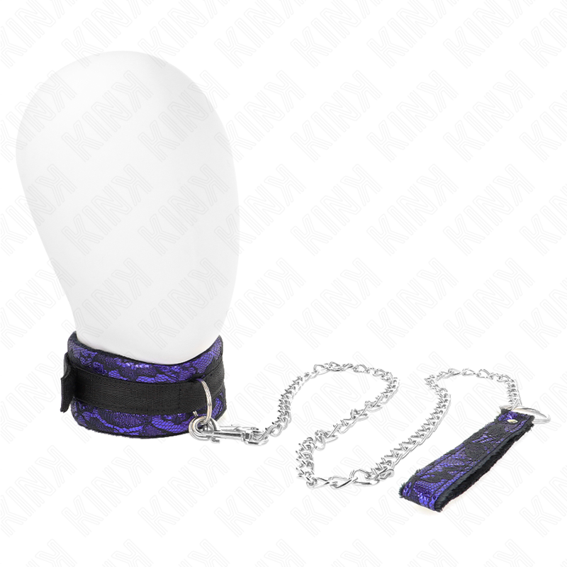 KINK - COURT COLLIER EN DENTELLE VELOURS AVEC CEINTURE 105 CM ET FINITION NYLON 44 X 5,5 CM