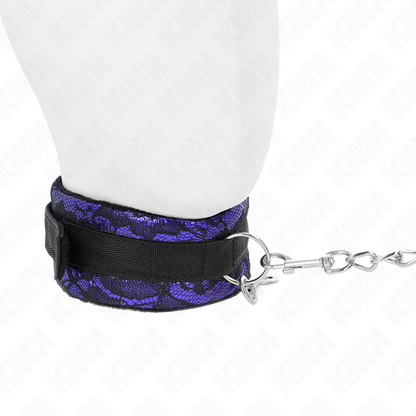 KINK - COURT COLLIER EN DENTELLE VELOURS AVEC CEINTURE 105 CM ET FINITION NYLON 44 X 5,5 CM