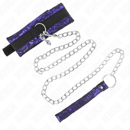 KINK - COURT COLLIER EN DENTELLE VELOURS AVEC CEINTURE 105 CM ET FINITION NYLON 44 X 5,5 CM