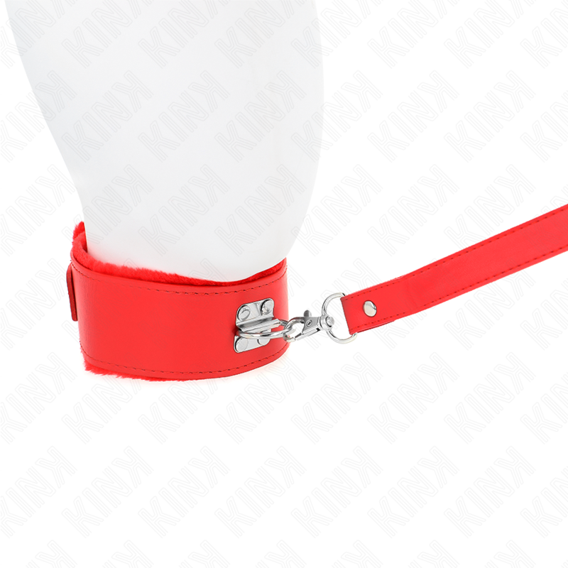 KINK - COLLAR CON CORREA DE 116 CM CON TACHUELAS PLATEADAS MODELO 4 ROJO AJUSTABLE 40-48 CM X 6 CM