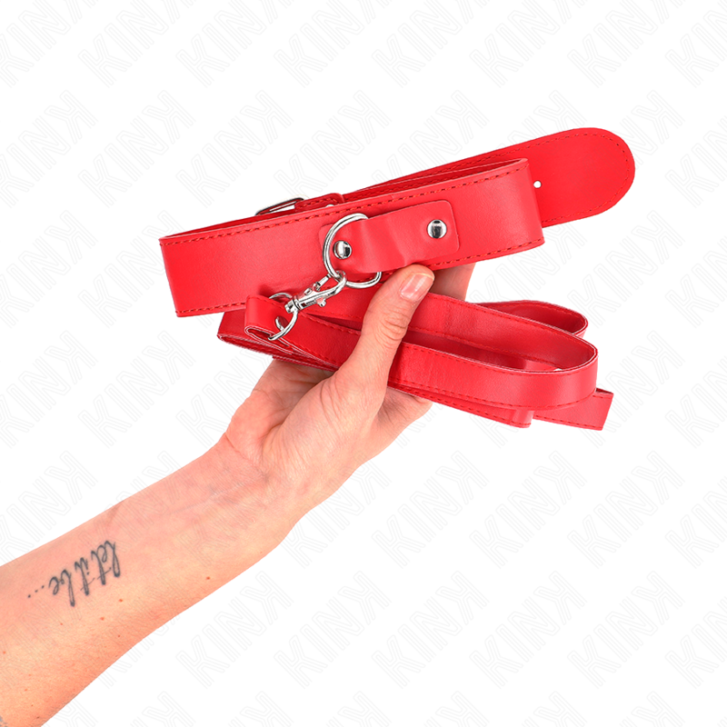 KINK - COLLIER AVEC CEINTURE 116 CM ROJO SANGLE AJUSTABLE 32-50 CM X 8 CM