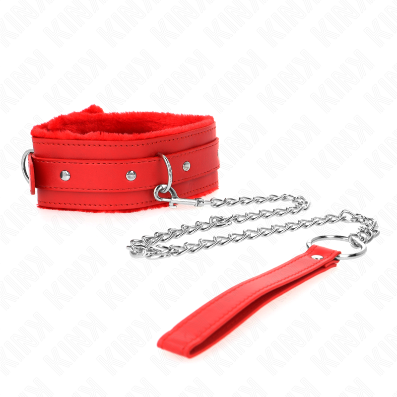 KINK - COLLAR CON CORREA DE 65 CM CON RESTRICCIONES ROJO 36-42 CM X 5.5 CM