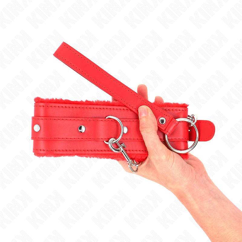 KINK - COLLAR CON CORREA DE 65 CM CON RESTRICCIONES ROJO 36-42 CM X 5.5 CM