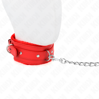 KINK - COLLAR CON CORREA DE 65 CM CON RESTRICCIONES ROJO 36-42 CM X 5.5 CM