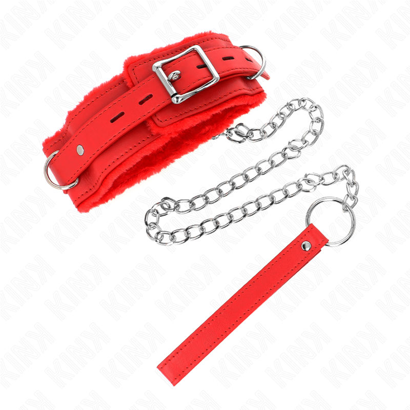 KINK - COLLAR CON CORREA DE 65 CM CON RESTRICCIONES ROJO 36-42 CM X 5.5 CM