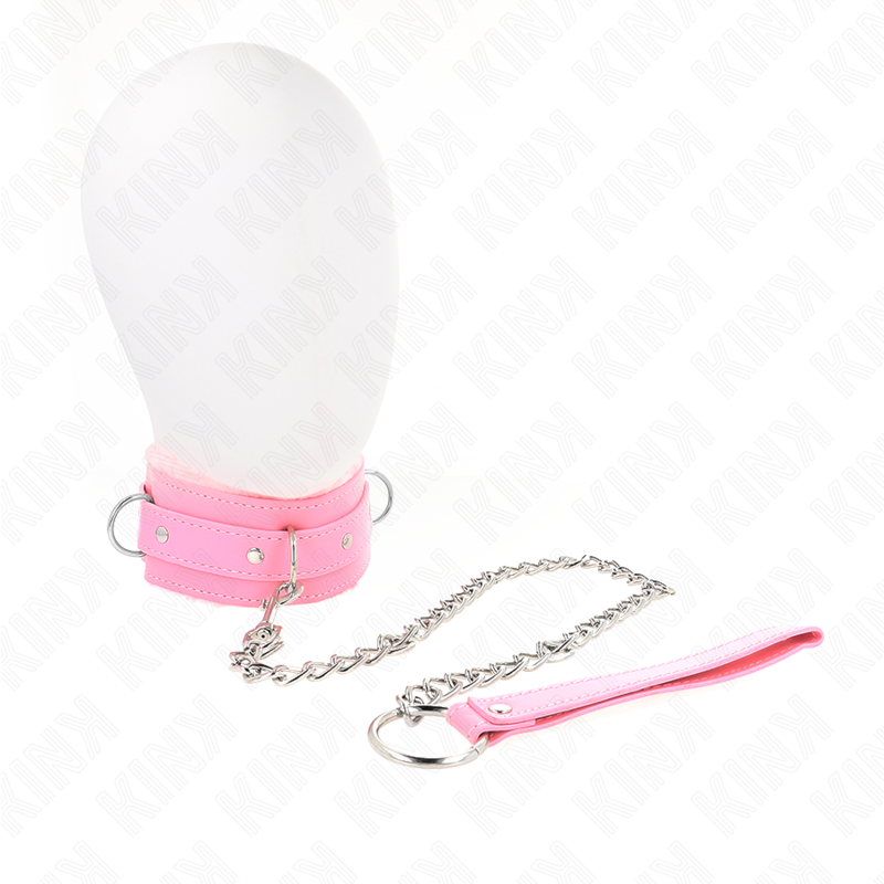 KINK - COLLIER AVEC LAISSE 65 CM AVEC RESTRICTIONS ROSE 36-42 CM X 5.5 CM