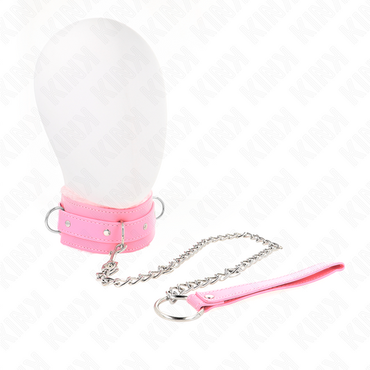 KINK - COLLIER AVEC LAISSE 65 CM AVEC RESTRICTIONS ROSE 36-42 CM X 5.5 CM