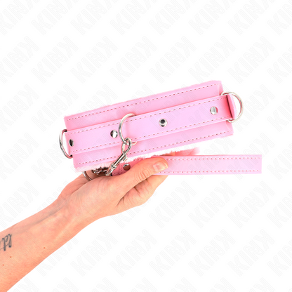 KINK - COLLIER AVEC LAISSE 65 CM AVEC RESTRICTIONS ROSE 36-42 CM X 5.5 CM
