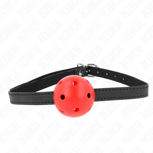 KINK - Bâillon à boule ROUGE RESPIRANT SIMPLICITÉ 4.5 CM 62 x 1.5 CM