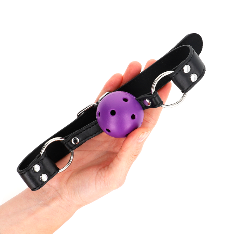 KINK - BOLA TRANSPIRABLE 4 CM CON DOBLE REMACHE PÚRPURA 62.5 x 2.5 CM AJUSTABLE 42-58 CM