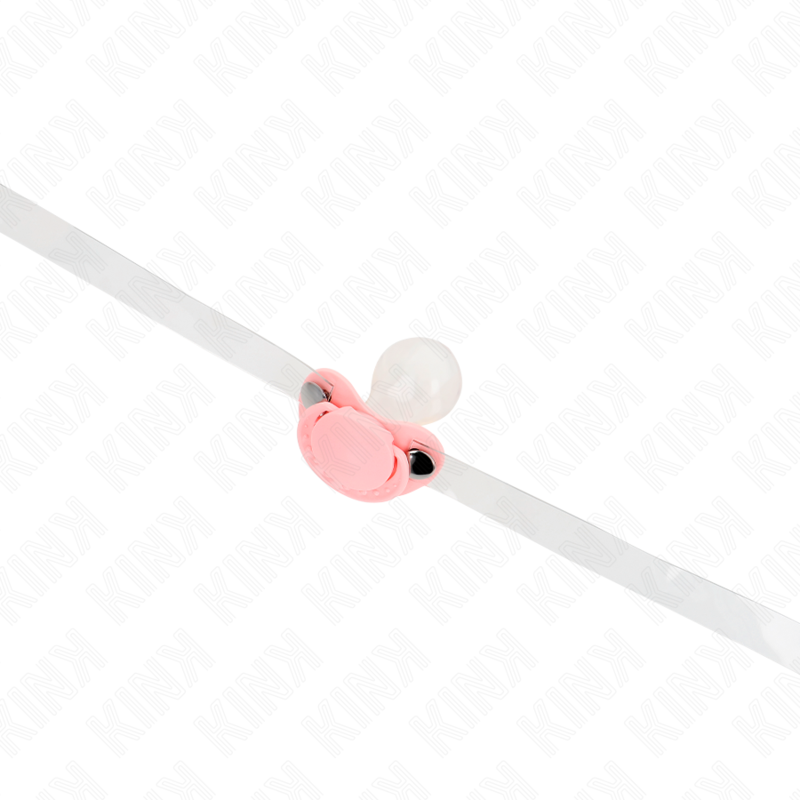 KINK - MORDAZA EN FORMA DE CHUPETE ROSA 5.5 x 4 CM AJUSTABLE 43-60 CM