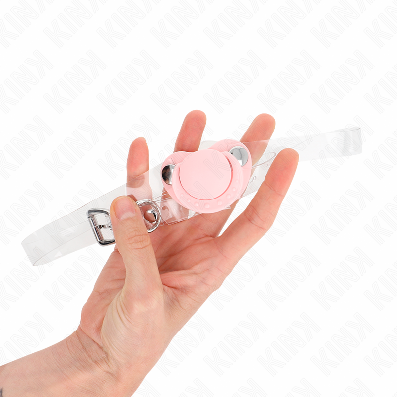 KINK - MORDAZA EN FORMA DE CHUPETE ROSA 5.5 x 4 CM AJUSTABLE 43-60 CM