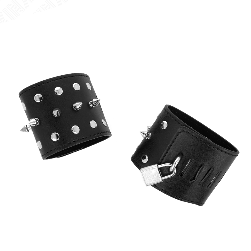 KINK - MENOTTES DE POIGNET PUNK À CLOUS 25 X 6 CM