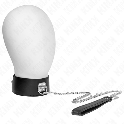 KINK - COLLIER AVEC CEINTURE 65 CM AVEC LARGE SANGLE NOIRE AJUSTABLE 33,5-41 CM X 5 CM