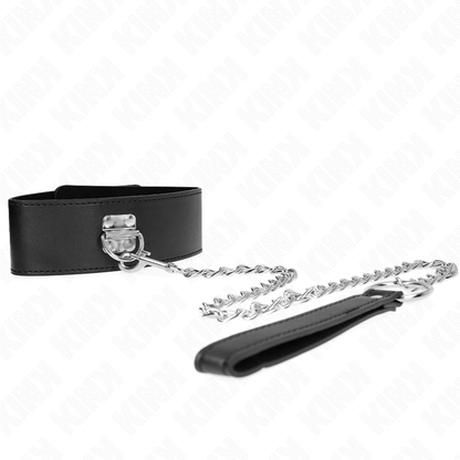 KINK - COLLIER AVEC CEINTURE 65 CM AVEC LARGE SANGLE NOIRE AJUSTABLE 33,5-41 CM X 5 CM