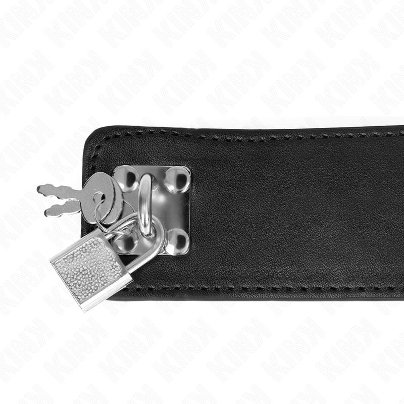 KINK - COLLIER AVEC CEINTURE 65 CM AVEC LARGE SANGLE NOIRE AJUSTABLE 33,5-41 CM X 5 CM