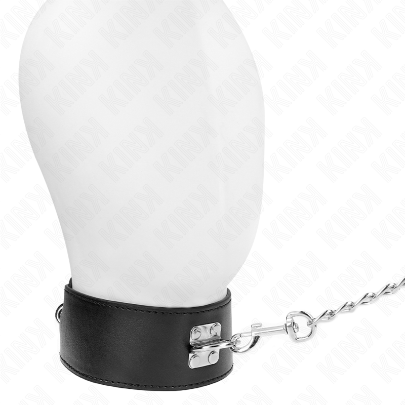 KINK - COLLIER AVEC CEINTURE 65 CM AVEC LARGE SANGLE NOIRE AJUSTABLE 33,5-41 CM X 5 CM