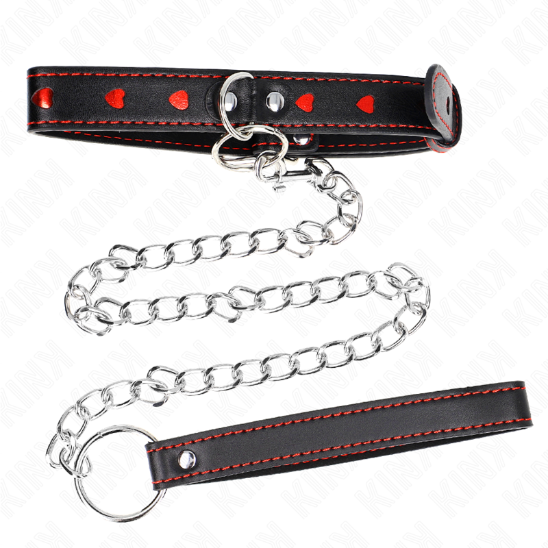 KINK - COLLAR CON CORREA 65 CM DETALLES DE CORAZÓN 52.5 X 2.5 CM