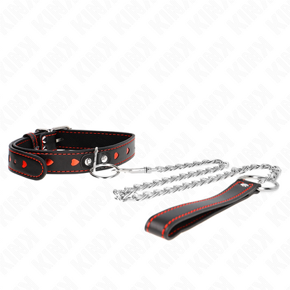 KINK - COLLAR CON CORREA 65 CM DETALLES DE CORAZÓN 52.5 X 2.5 CM
