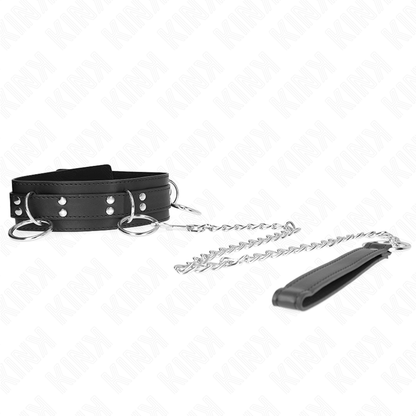 KINK - Collier d'esclavage 3 anneaux avec lanière 80 cm 53 x 5 cm