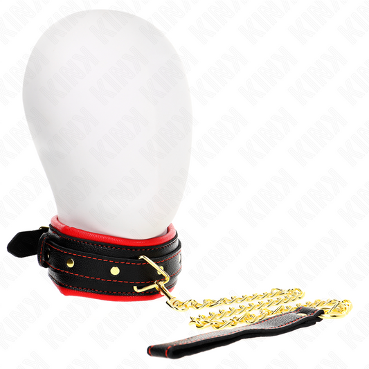 KINK - COLLIER EN CUIR SYNTHÉTIQUE IMITATION ÉPONGE MODÈLE 2 RÉGLABLE 37-54 CM X 3 CM