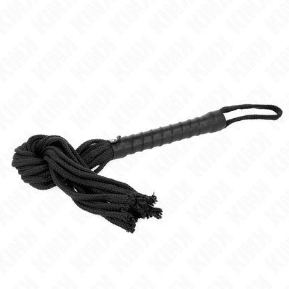 KINK - FOUET EN CORDE NOIRE 56 CM