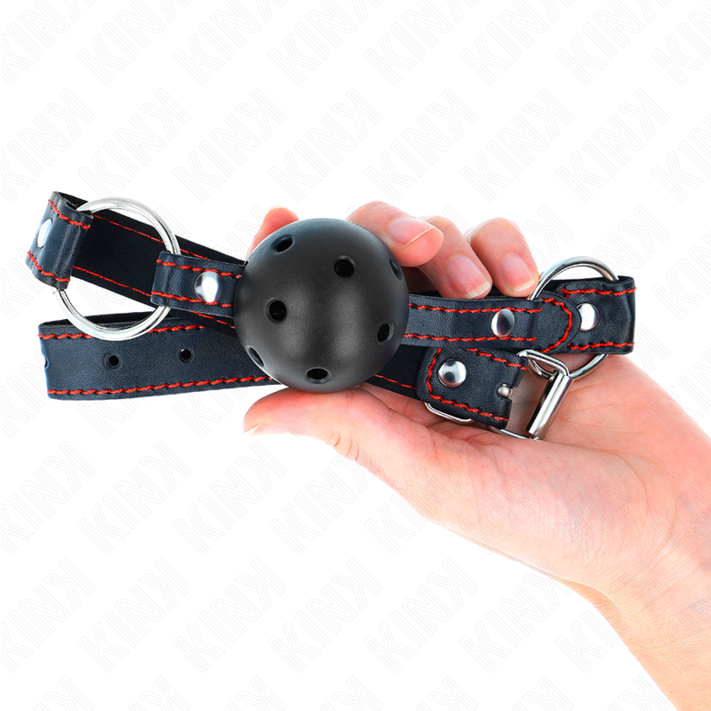 KINK - MORDAZA DE BOLA HUECA RÍGIDA NEGRA MODELO 2 65 x 2.5 CM