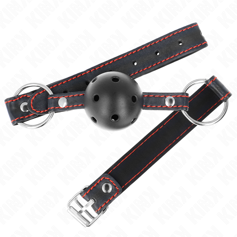 KINK - MORDAZA DE BOLA HUECA RÍGIDA NEGRA MODELO 2 65 x 2.5 CM