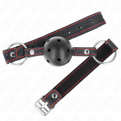 KINK - MORDAZA DE BOLA HUECA RÍGIDA NEGRA MODELO 2 65 x 2.5 CM