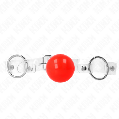 BAILLON KINK - BOULE EN PVC ROUGE TRANSPARENT 4 CM RÉGLABLE
