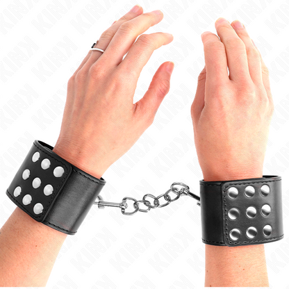 KINK - MENOTTES DE POIGNETS AVEC ATTACHE RAPIDE NOIR AJUSTABLE 19-24 CM X 5.5 CM