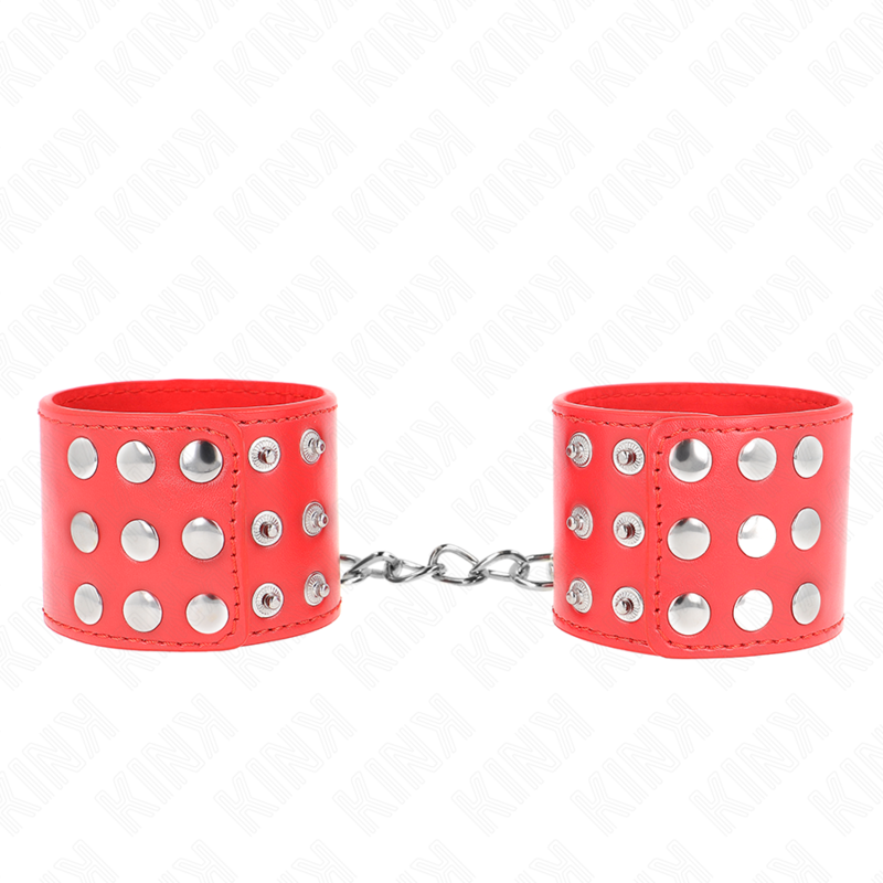KINK - MUÑEQUERAS DE SUJECIÓN CON CIERRE DE BROCHE ROJAS AJUSTABLES 19-24 CM X 5.5 CM