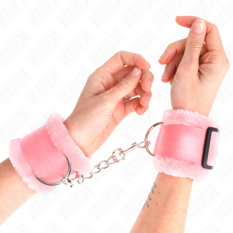 KINK - ESPOSAS CON FORRO DE PELO ROSA AJUSTABLES 17-31 CM X 7 CM