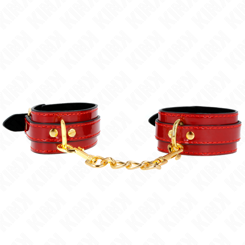 KINK - ESPOSAS DE MUÑECA JOANNA ANGEL ROJAS AJUSTABLES CON CADENA DORADA 16.5-26 CM X 4 CM
