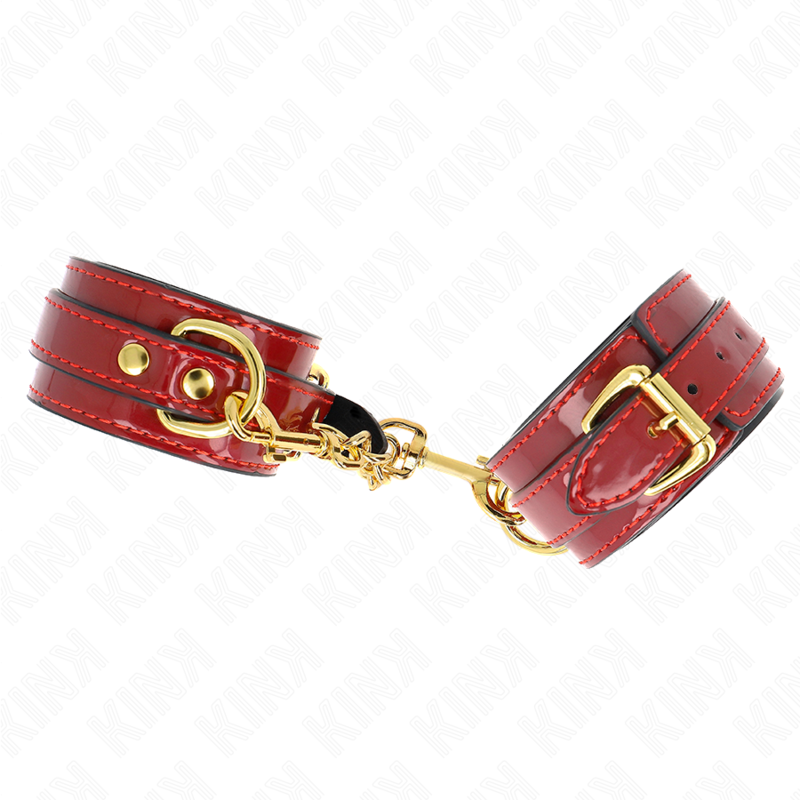 KINK - ESPOSAS DE MUÑECA JOANNA ANGEL ROJAS AJUSTABLES CON CADENA DORADA 16.5-26 CM X 4 CM