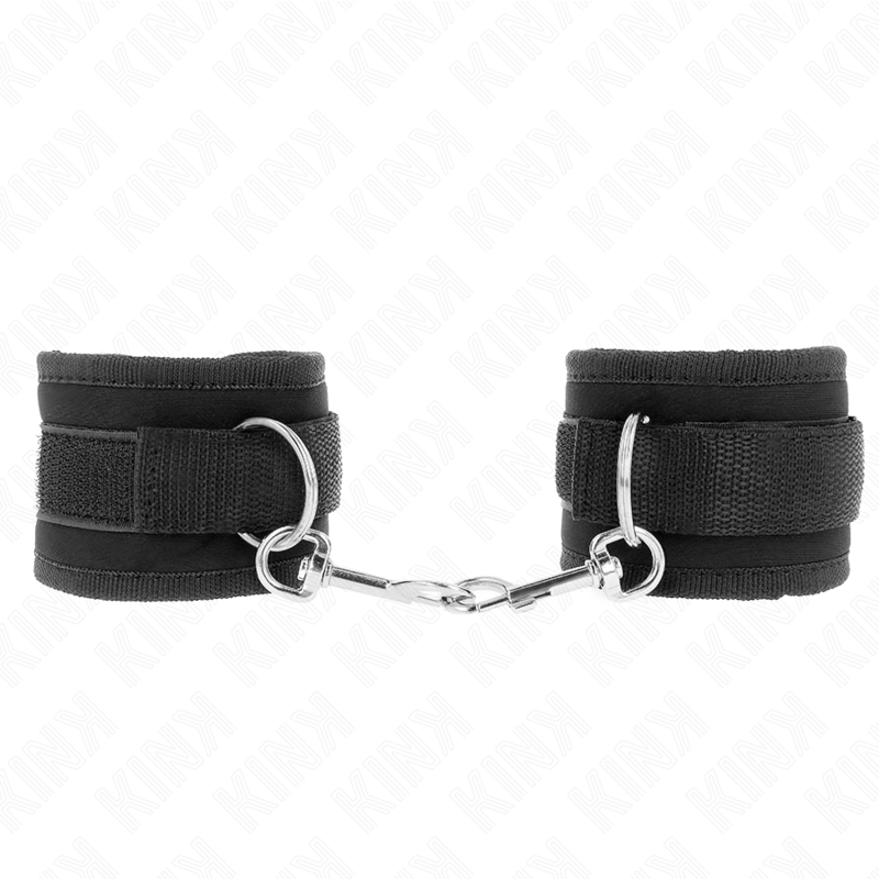 KINK - MENOTTES POIGNETS EN NYLON AUTO-AGGRIPPANTES NOIR MODÈLE 2 RÉGLABLES 18-35 CM X 6 CM