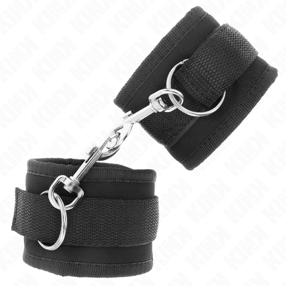 KINK - MENOTTES POIGNETS EN NYLON AUTO-AGGRIPPANTES NOIR MODÈLE 2 RÉGLABLES 18-35 CM X 6 CM
