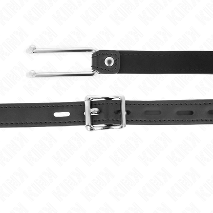 KINK - BÂILLON CROCHET MÉTAL 11,5 CM AVEC SANGLE SIMILI-CUIR AJUSTABLE 39-58 CM X 2 CM