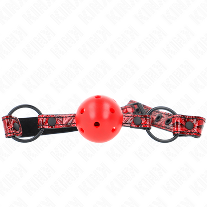 KINK - MORDAZA DE BOLA CON PATRÓN DE DIAMANTE 4,5 CM MODELO 1 64,5 CM AJUSTABLE 42-60 CM