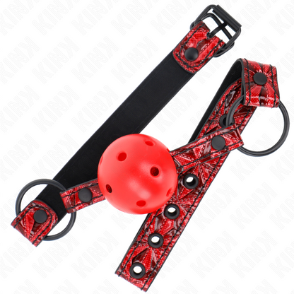KINK - MORDAZA DE BOLA CON PATRÓN DE DIAMANTE 4,5 CM MODELO 1 64,5 CM AJUSTABLE 42-60 CM