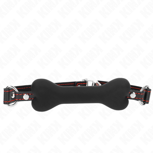 KINK - BÂILLON EN OS NOIR 12 CM 63 x 2 CM