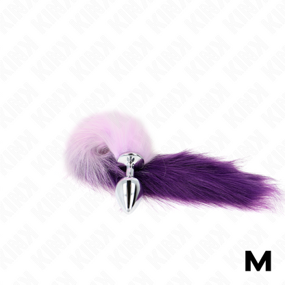 KINK - PLUG ANAL TAILLE M 8 X 3.5 CM AVEC QUEUE SYNTHÉTIQUE 40 CM VIOLET