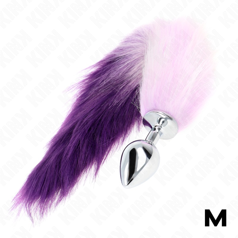 KINK - PLUG ANAL TAILLE M 8 X 3.5 CM AVEC QUEUE SYNTHÉTIQUE 40 CM VIOLET