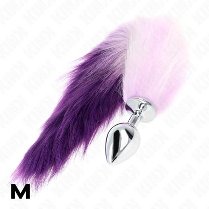 KINK - PLUG ANAL TAILLE M 8 X 3.5 CM AVEC QUEUE SYNTHÉTIQUE 40 CM VIOLET