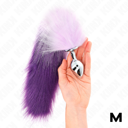 KINK - PLUG ANAL TAILLE M 8 X 3.5 CM AVEC QUEUE SYNTHÉTIQUE 40 CM VIOLET
